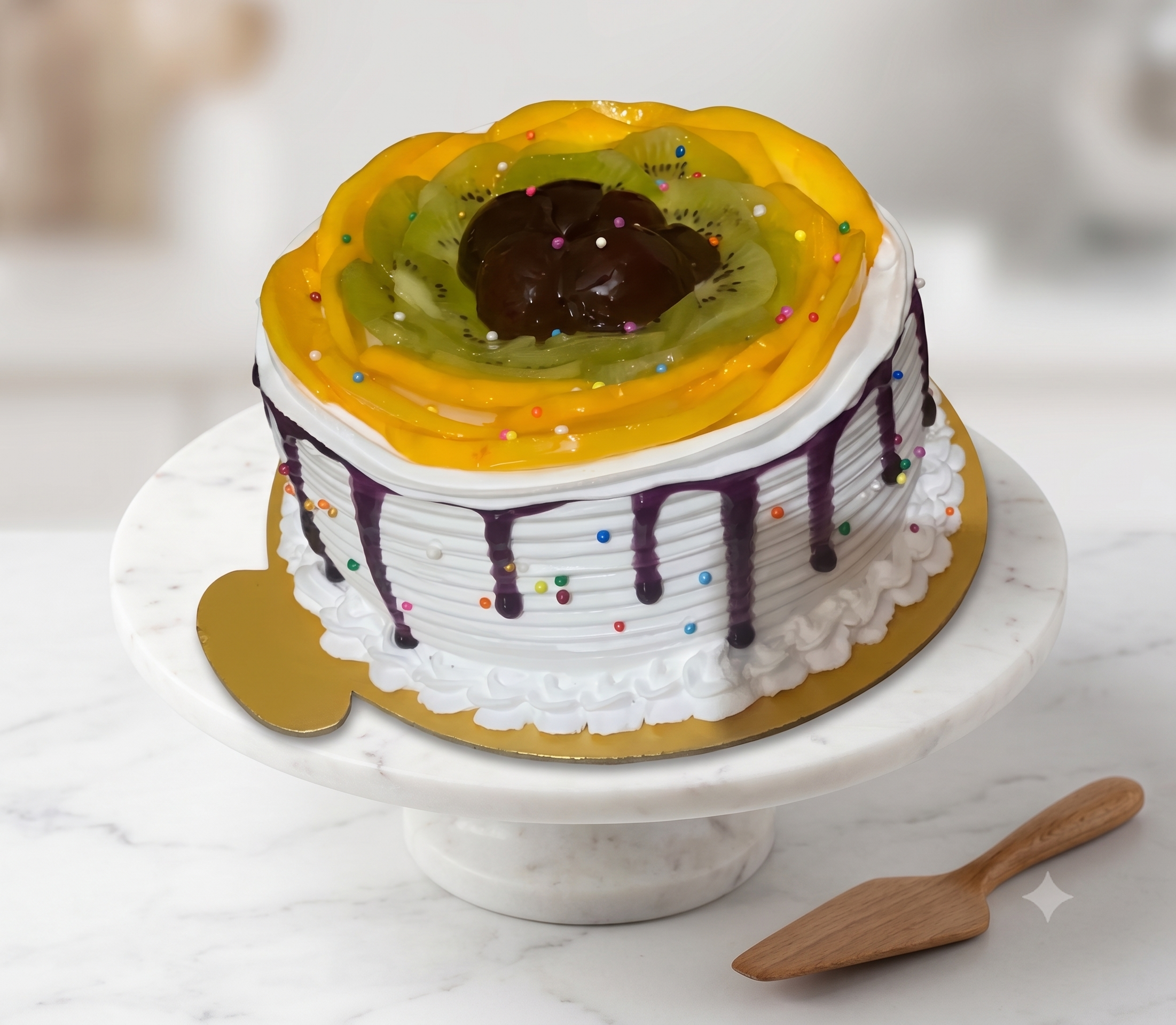 fresh mixed fruit cake