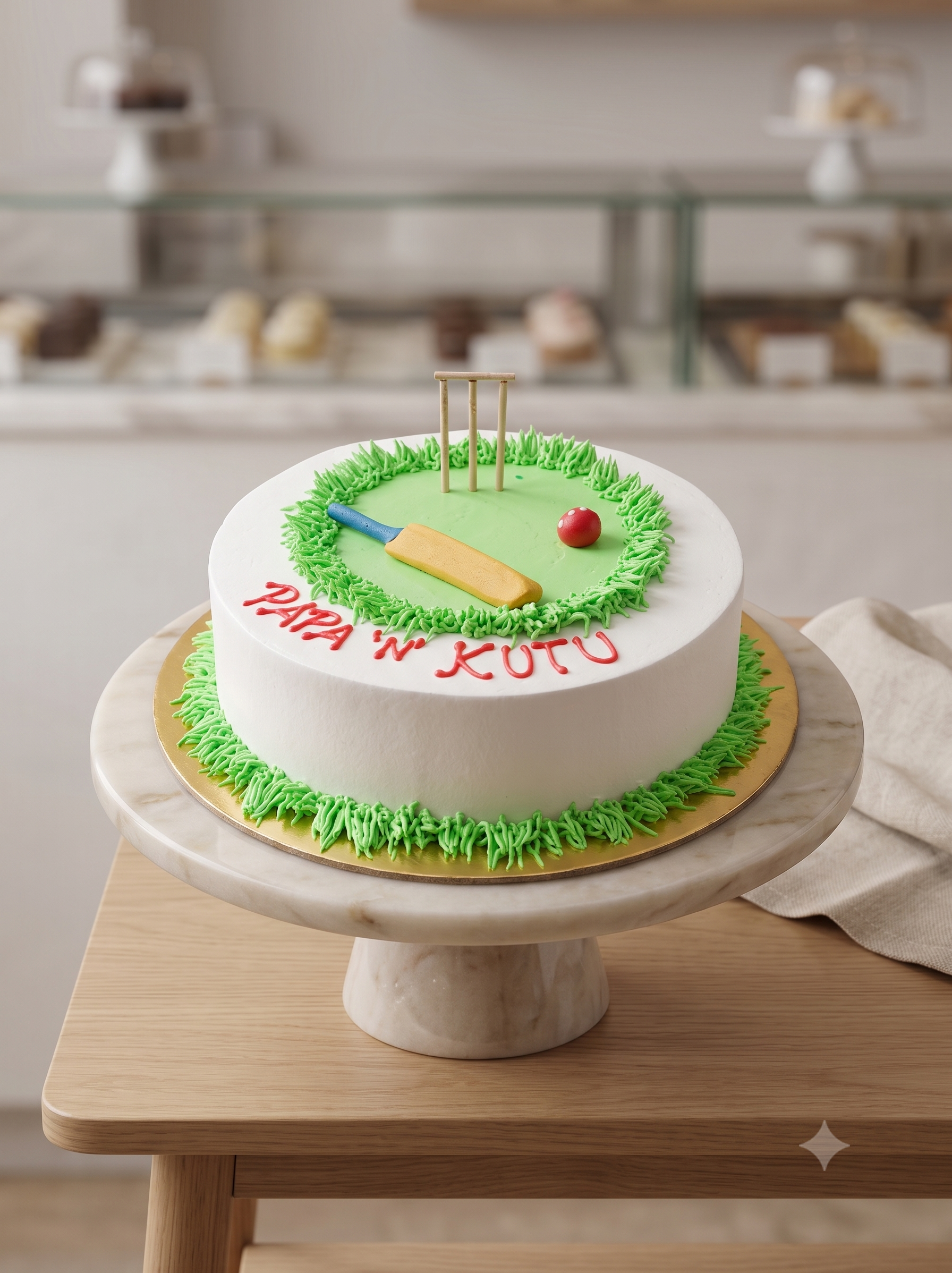 Cricket theme cake