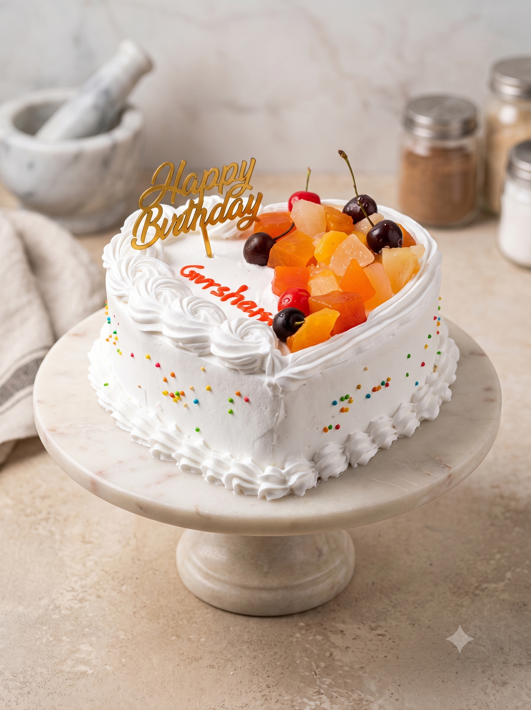 Heart shape fruit cake
