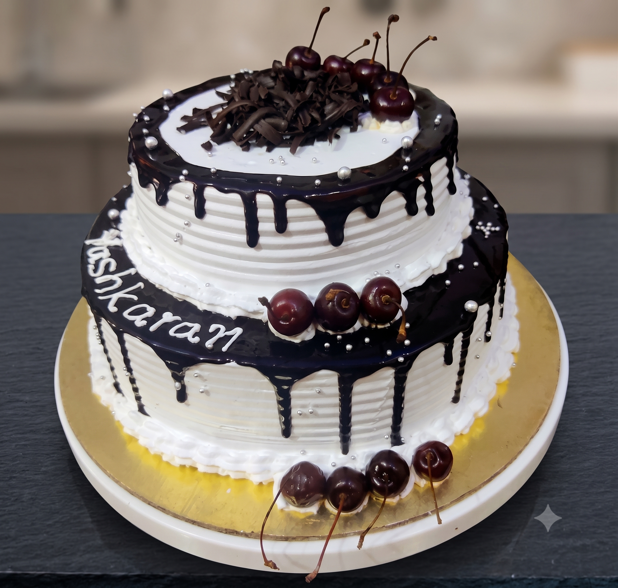 two tier black forest cake