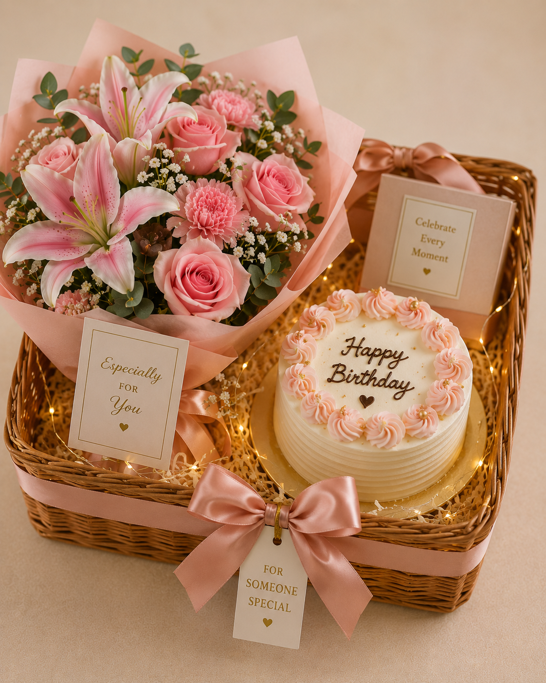 Cake & Flowers Combo Hamper