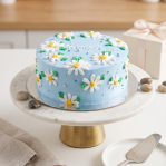 Floral mix-berries cake