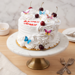 floral cake with butterflies