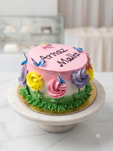 Three Colour Floral Cake
